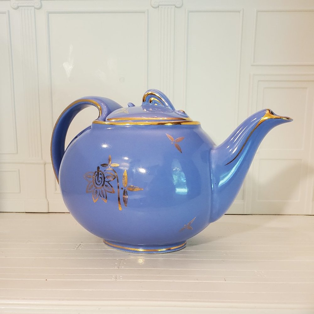 1940's Hall Teapot Blue and Gold
